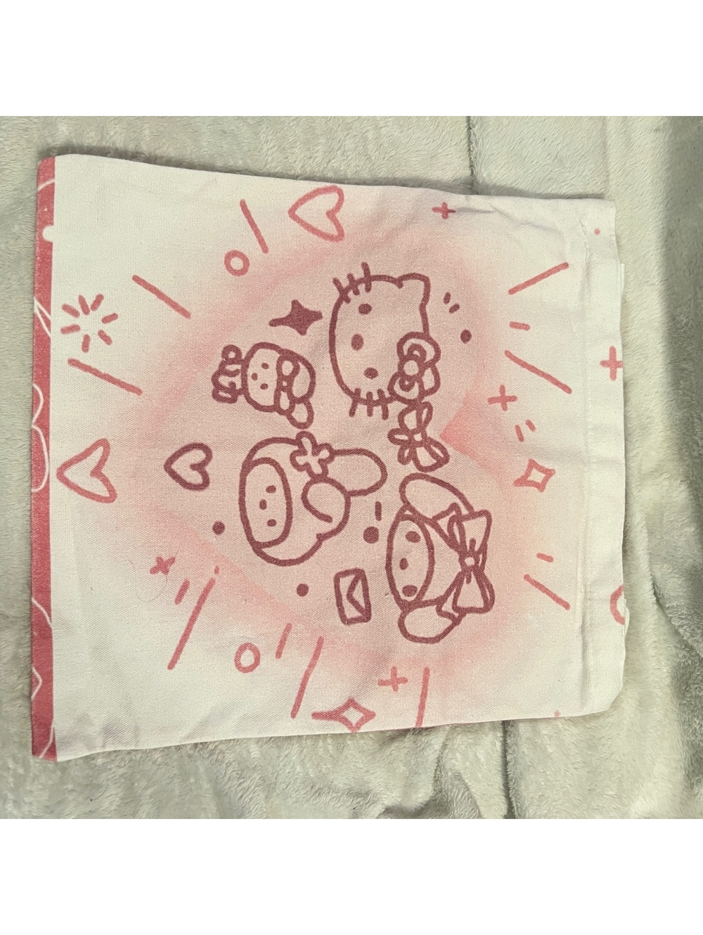 Sanrio Hello Kitty My Melody Keroppi Pink Tote Bag